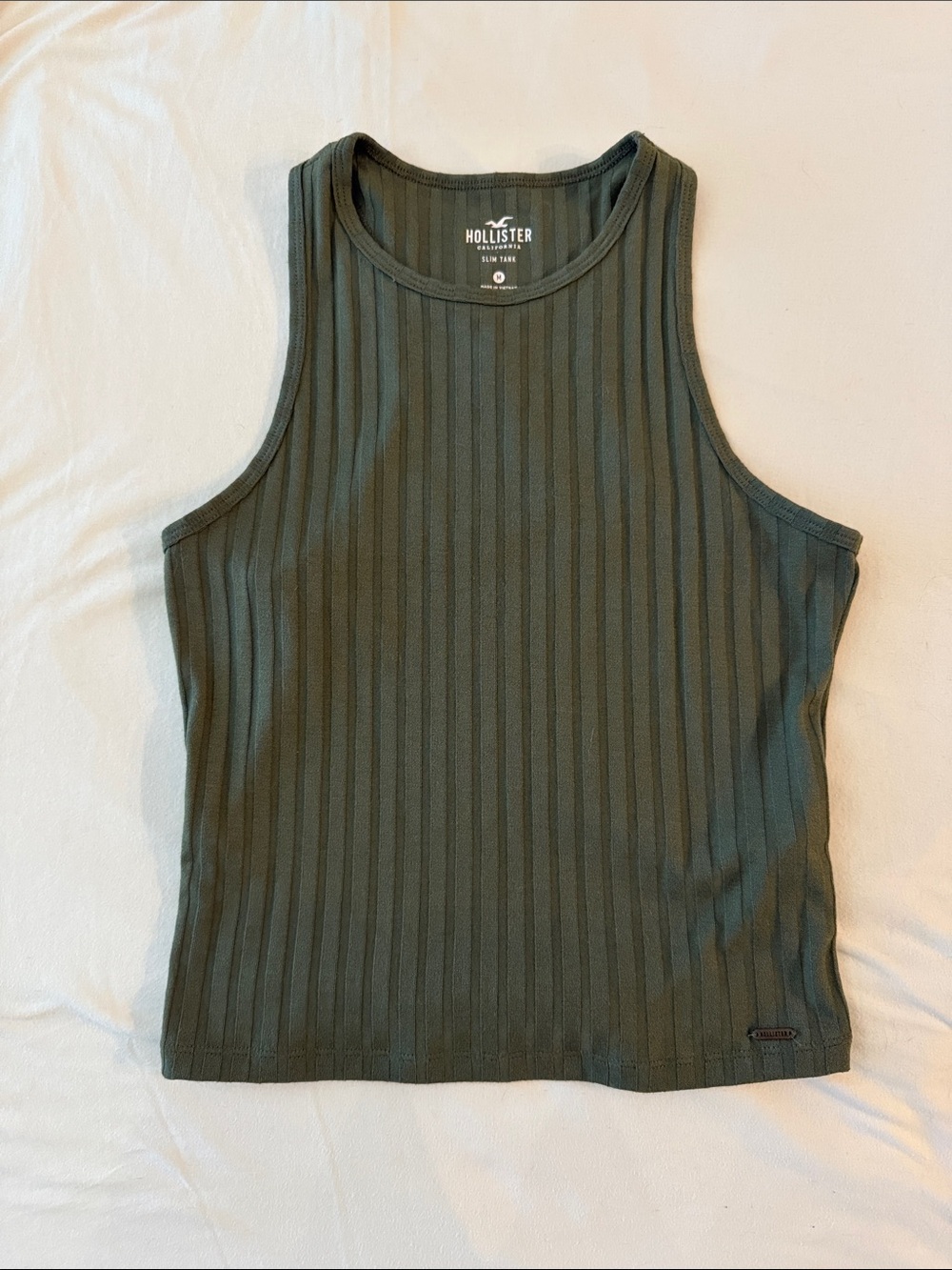 Hollister Olive Green Ribbed Tank Top